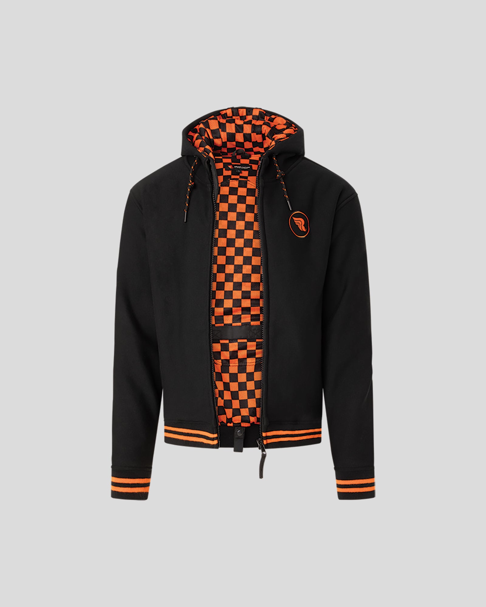 Riding Hoodie  (AA) Orange/Checkerboard
