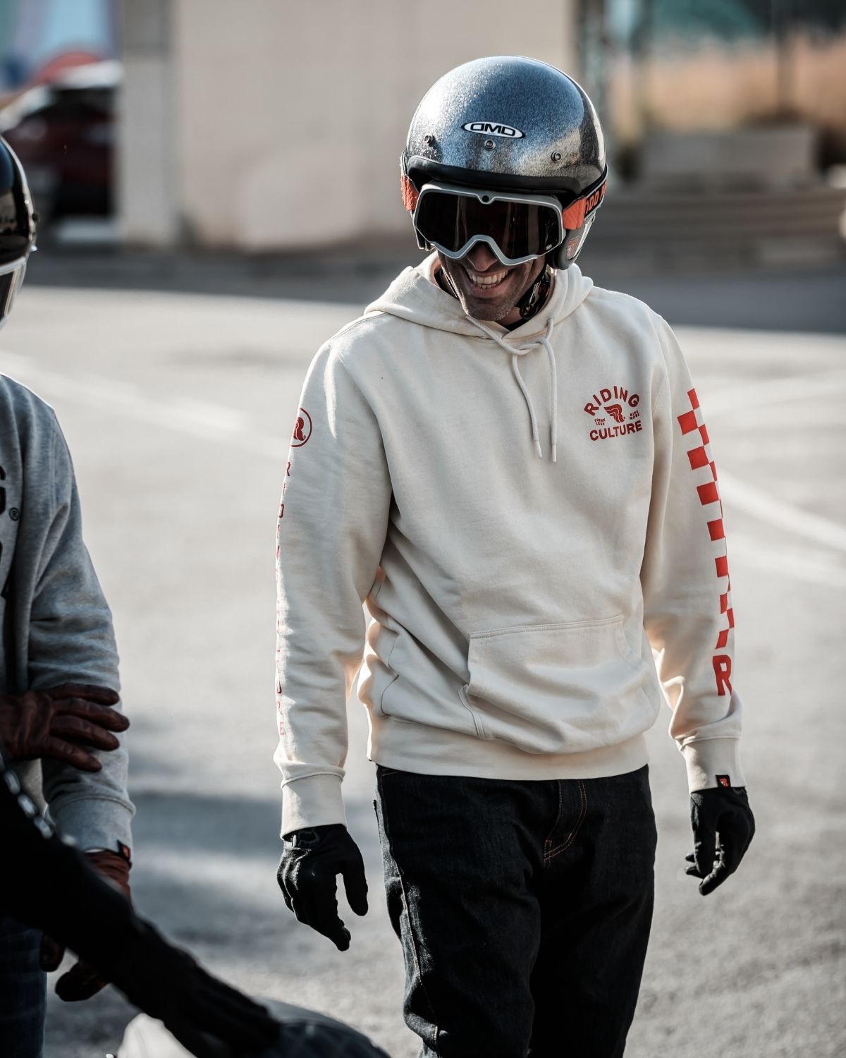 Checkerboard Hoodie Dirt White