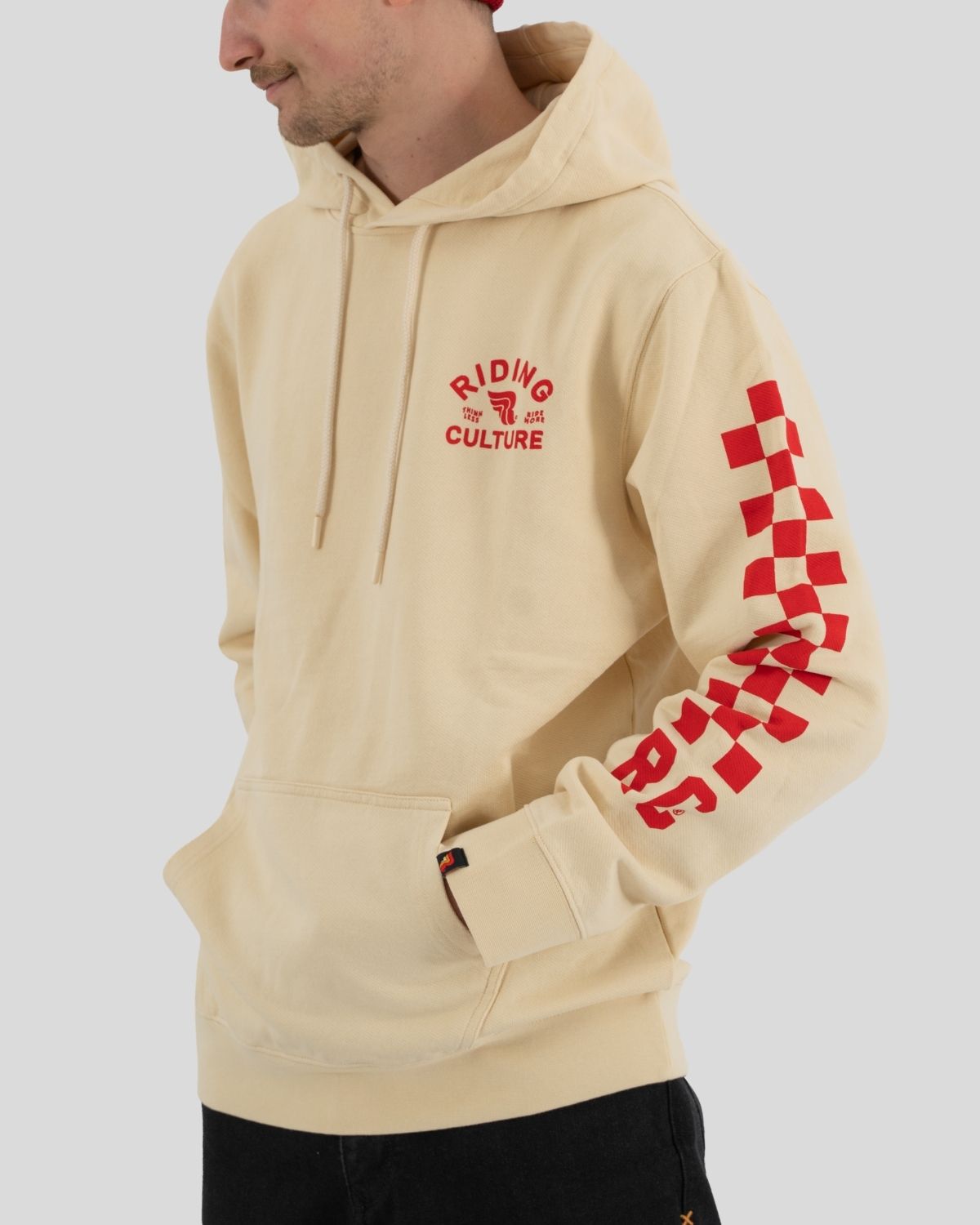 Checkerboard Hoodie Dirt White